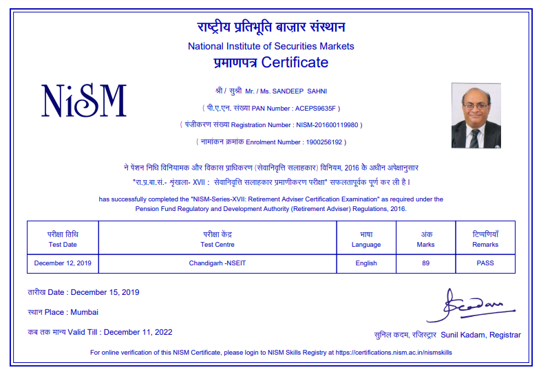 NISM - Sahayak Associates - Sandeep Sahni